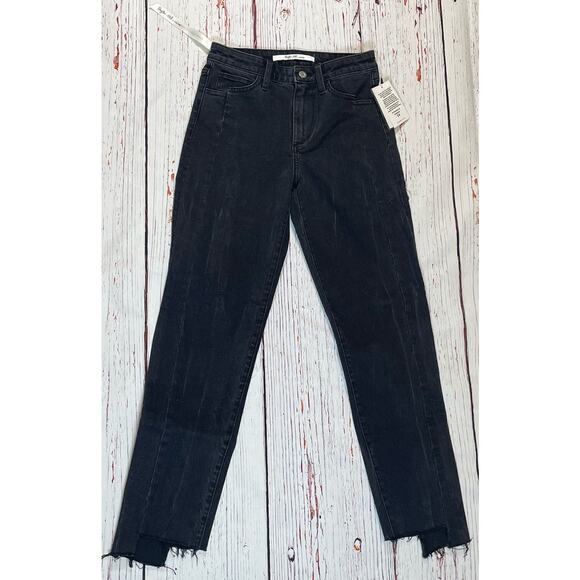 Taylor Hill By Joe’s Jean Black Women 27 Mid Rise Slim Straight Ankle Frayed NWT - Picture 1 of 11